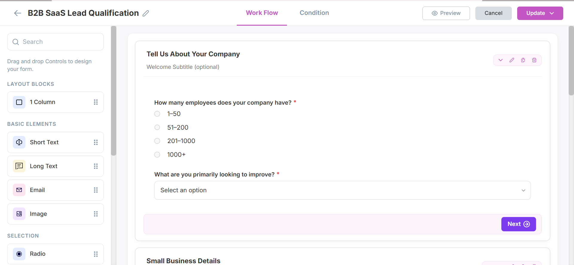 If/Else Survey Workflow